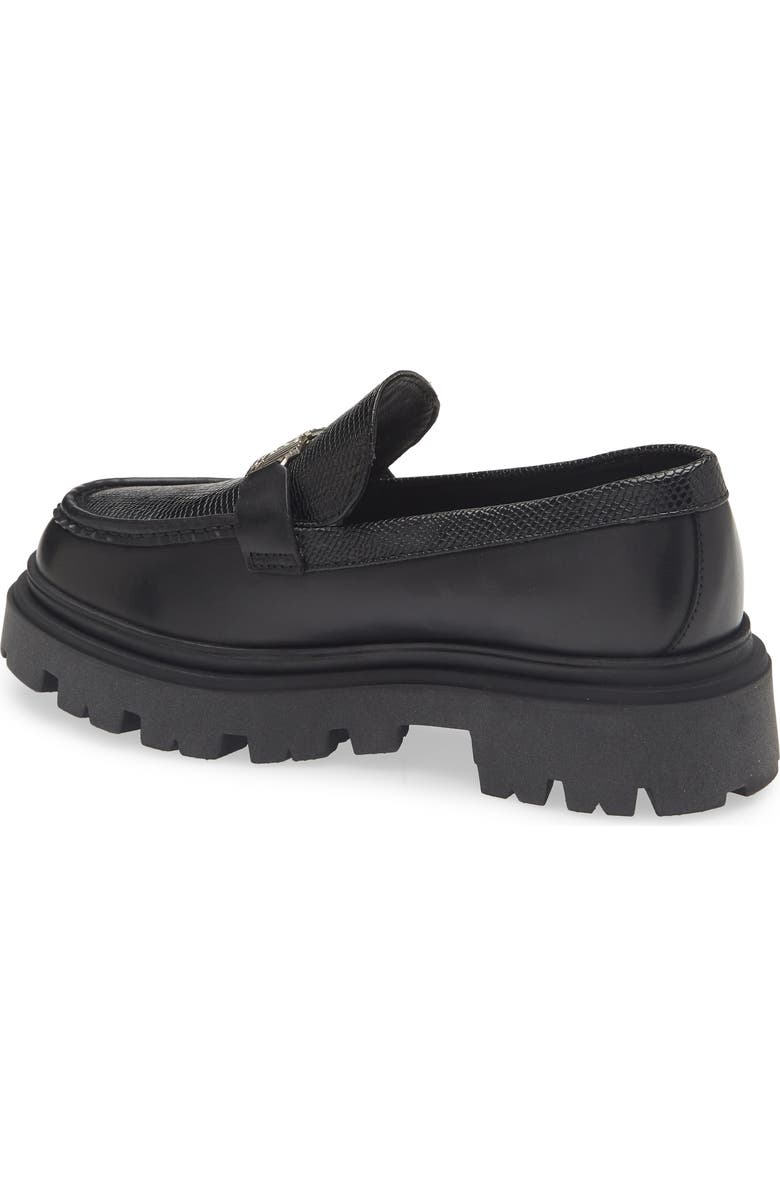 Roberto Cavalli Logo Platform Lug Loafer, Alternate, color, Black