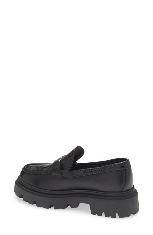 Roberto Cavalli Logo Platform Lug Loafer In Black