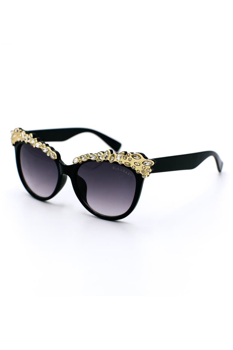 Valentina Cat Eye Sunglasses, Main, color, BLACK