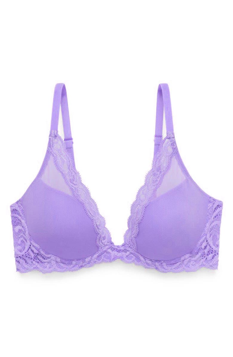 Natori Feathers Plunge T-Shirt Basics Bra, Alternate, color, Violet Blu