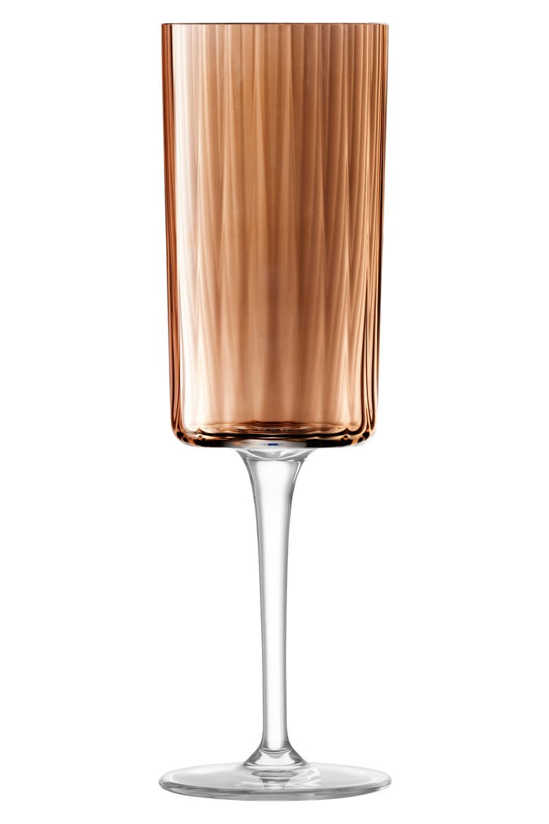 Gems Set of 4 Champagne Flutes, Alternate, color, AMBER/ ORANGE