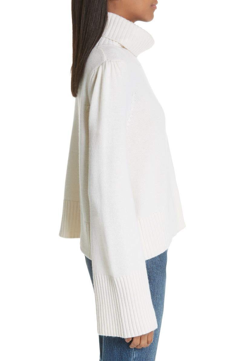 CO Essentials Flare Sleeve Wool & Cashmere Turtleneck Sweater, Alternate, color,