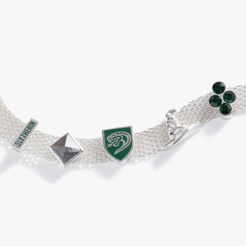 Alex And Ani Harry Potter Slytherin Mesh Charm Bracelet In Silver