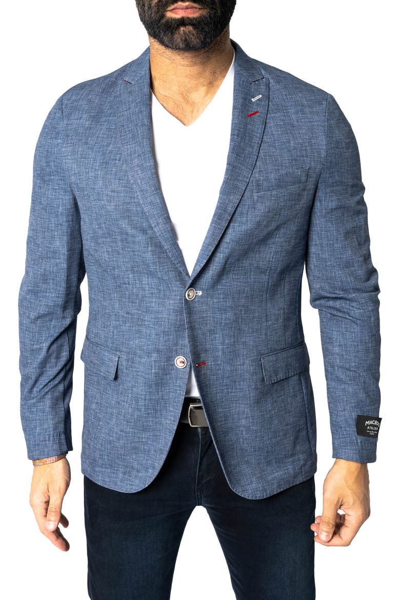 Descartes Unconstructed Slate Blue Blazer, Main, color, BLUE