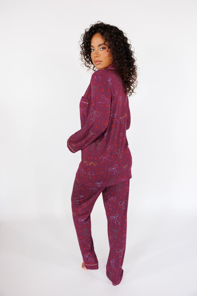 Long Sleeve & Long Pant Pajama Set, Alternate, color, Twinkling Bow