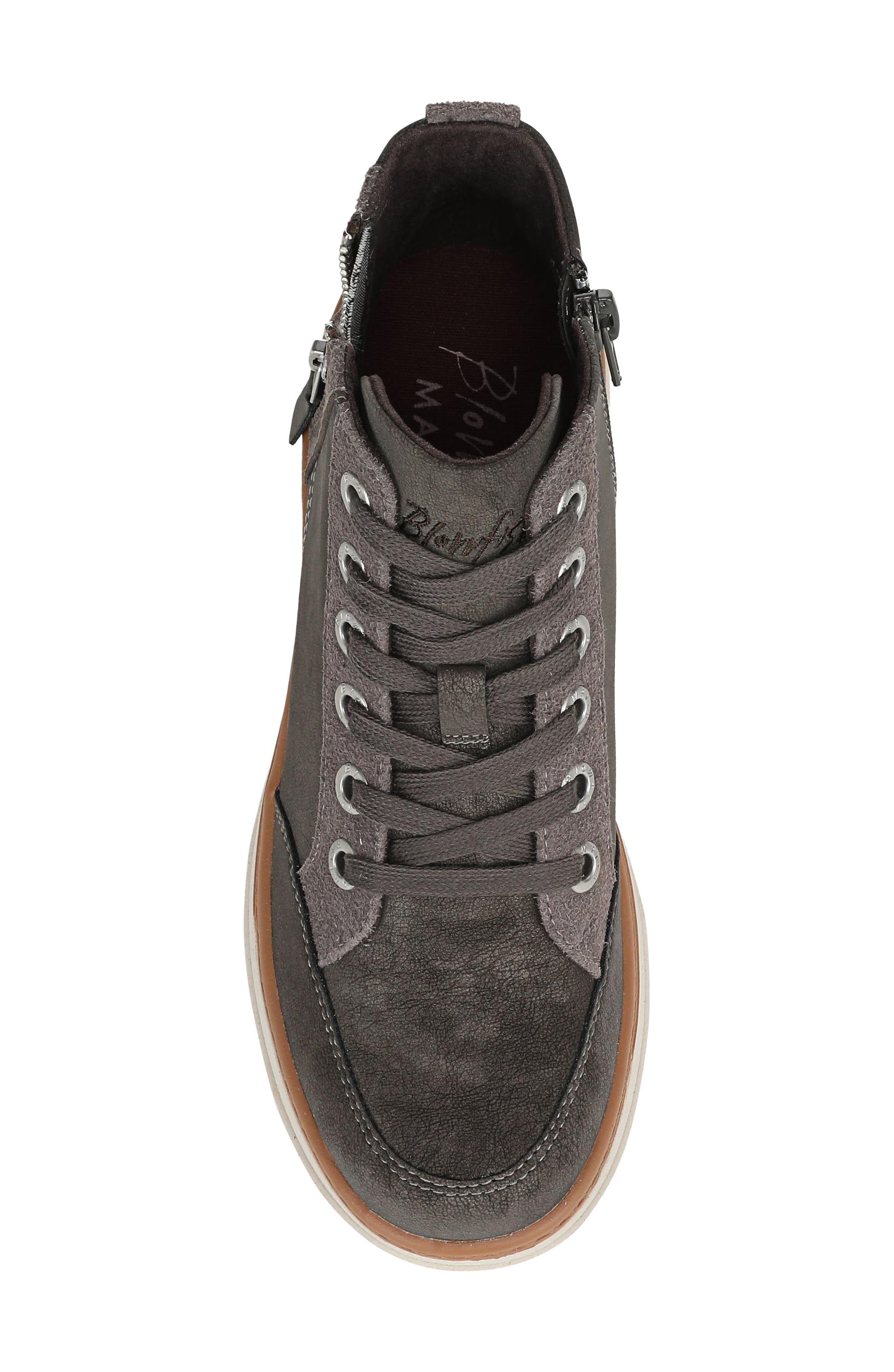 Camden 2 Faux Leather Wedge Sneaker Bootie, Alternate, color, CHARCOAL FAUX LEATHER