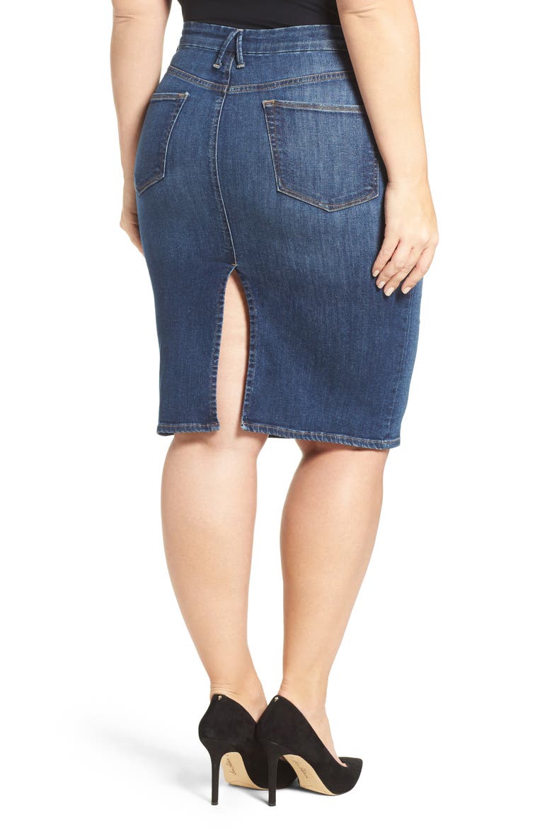High Rise Denim Pencil Skirt, Alternate, color, BLUE046