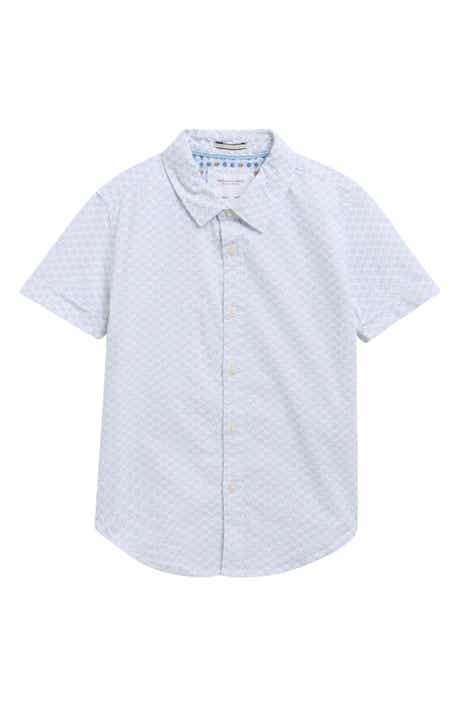 DENIM AND FLOWER Kids' Geo Print Button-Up Shirt