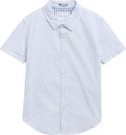 DENIM AND FLOWER Kids' Geo Print Button-Up Shirt