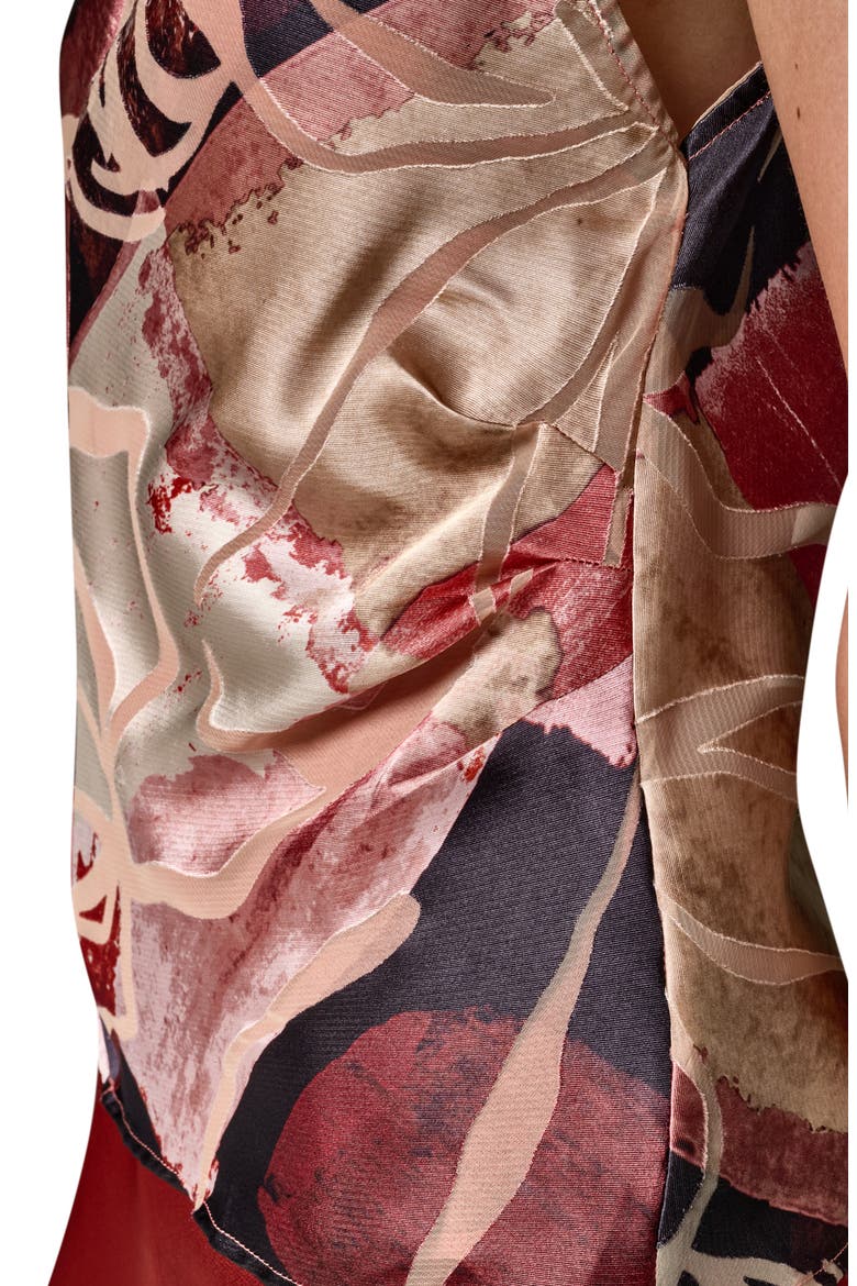 Mix Print Cap Sleeve Shirt, Alternate, color, BURNOUT MULTI