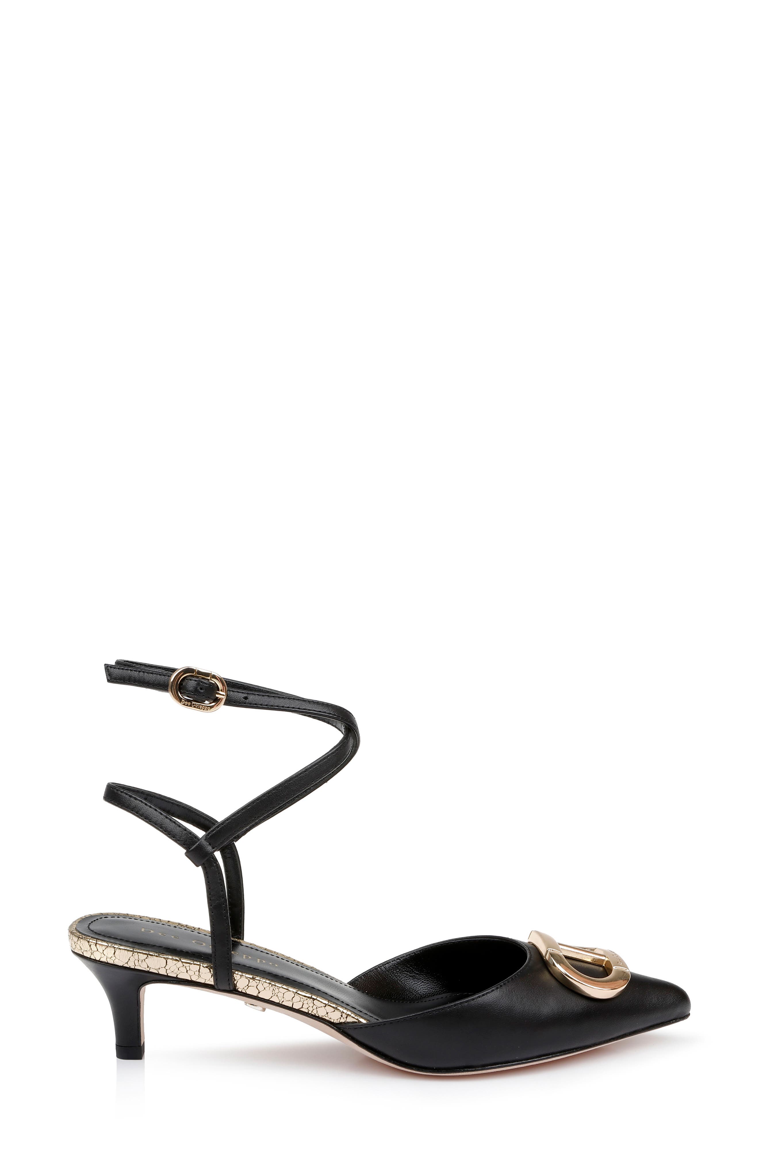 Dee Ocleppo Paige Ankle Strap Pointed Toe Kitten Heel Pump, Alternate, color, 