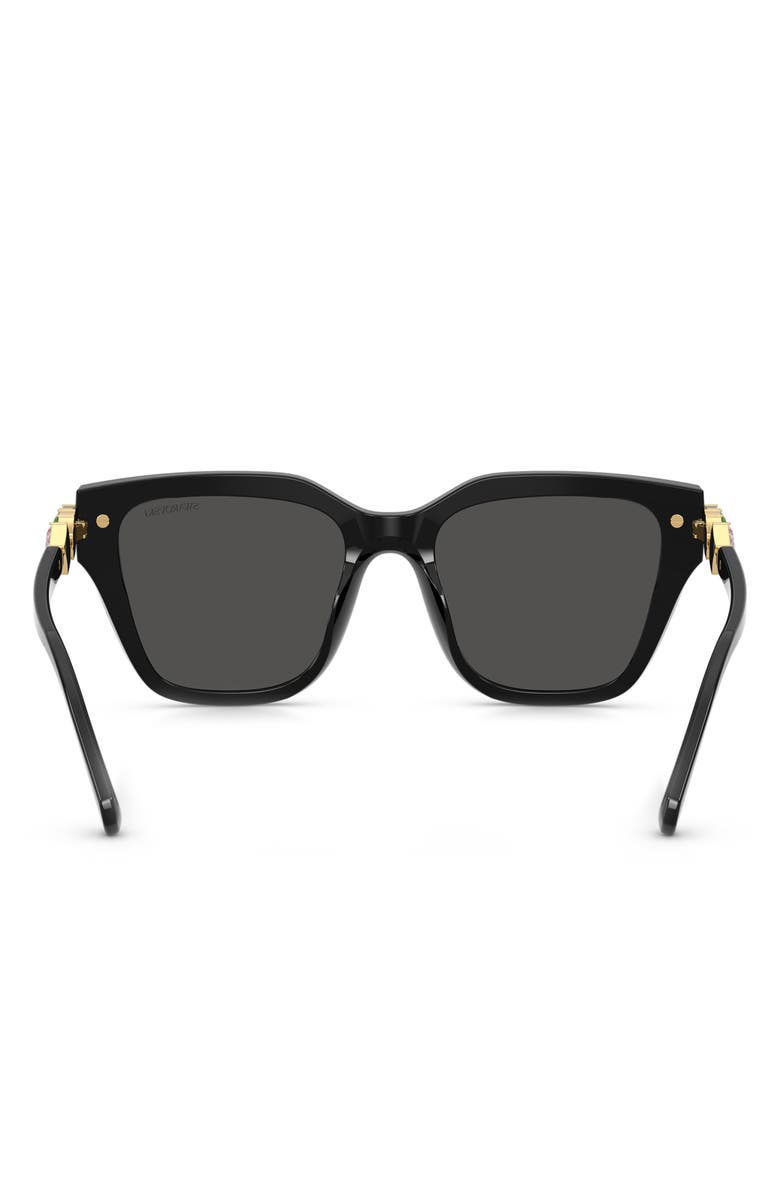 Swarovski 53mm Irregular Sunglasses, Alternate, color, Black / Dark Grey