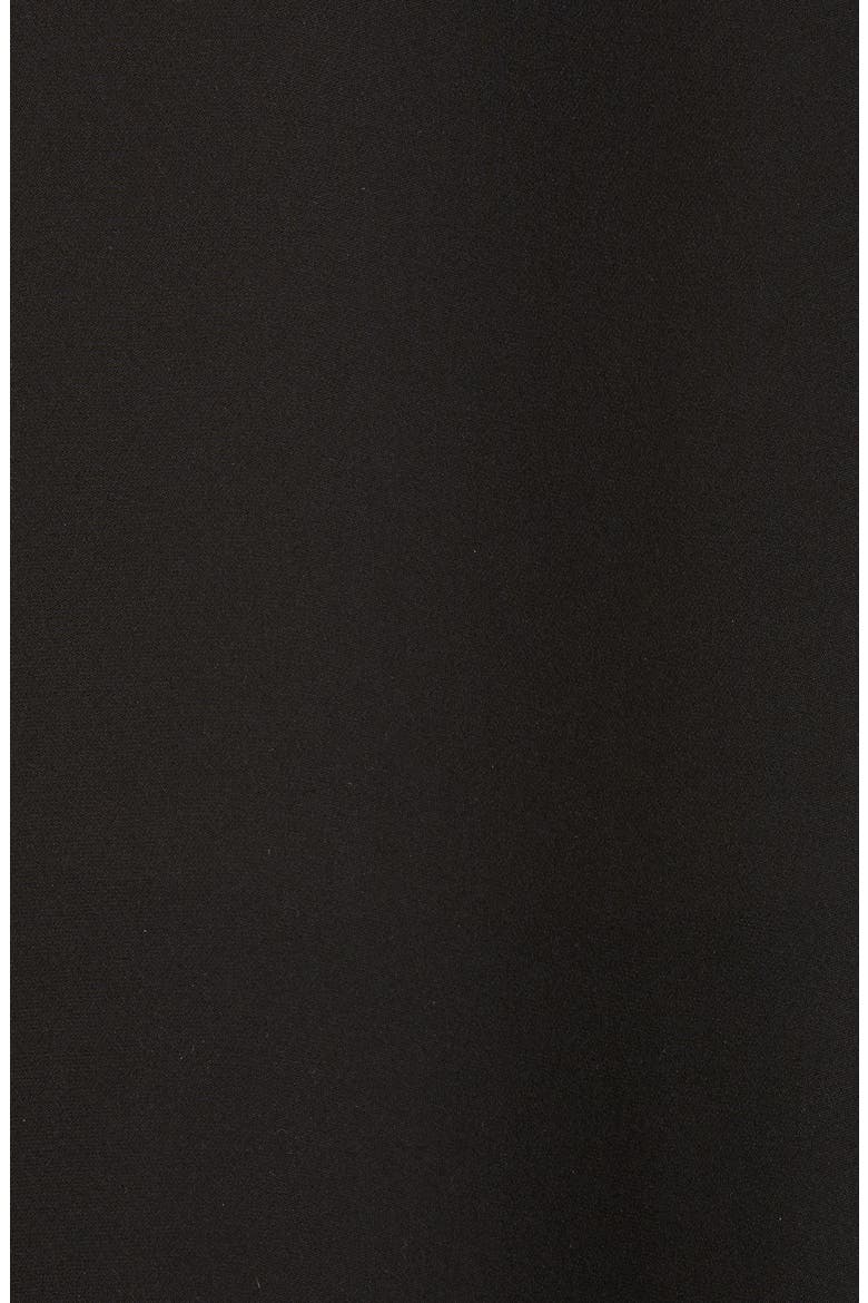 Rib Trim Silk Blouse, Alternate, color, BLACK