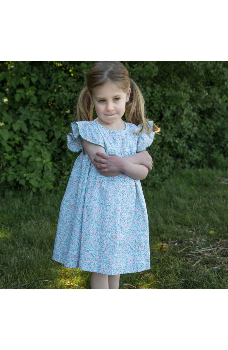 Beet World Girls Hannah Dress with Flutter Sleeves, Alternate, color, 