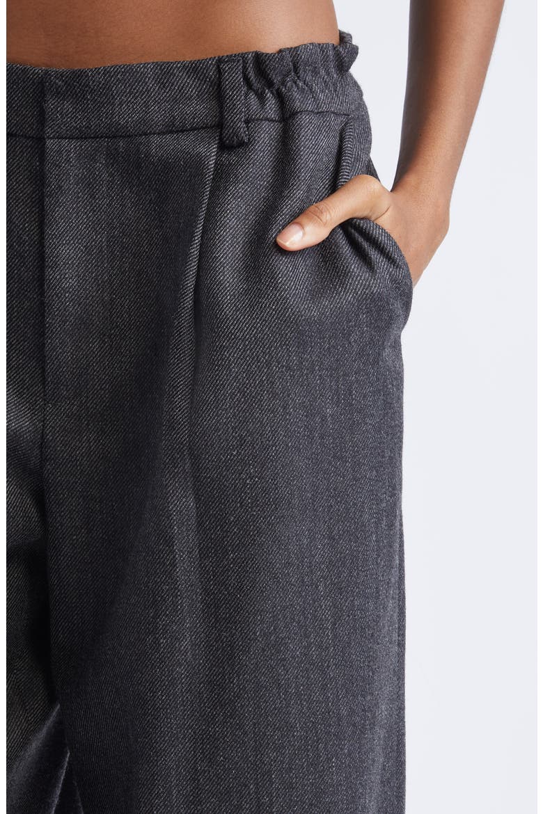 Tailored Wool Flannel Wide Leg Pants, Alternate, color, BLACK/ CHARCOAL