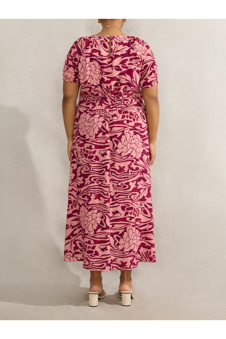 Floral Short Sleeve Dress, Alternate, color, Pink