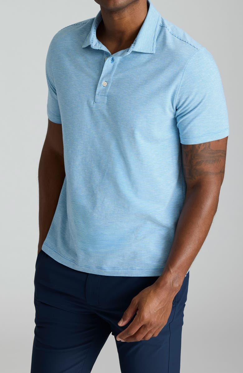 UNTUCKit Belvoir Slub Jersey Polo, Main, color, Blue Aqua