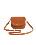 Fable England Floral Faux Suede Embroidered Saddle Purse