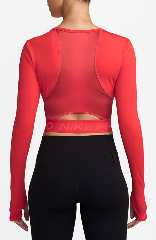 Nike Pro Dri-fit Long Sleeve Crop T-shirt In Multi