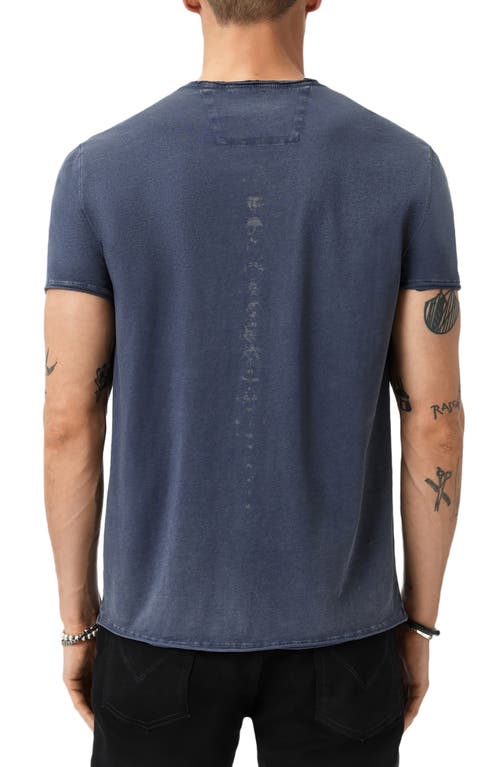 John Varvatos Raw Edge Graphic Organic Cotton T-shirt In Blue