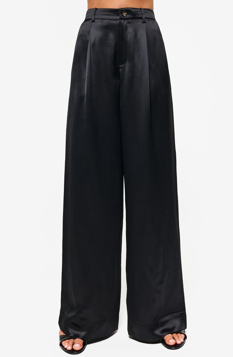 CAMI NYC Noura High Waist Wide Leg Satin Pants, Main, color, 
