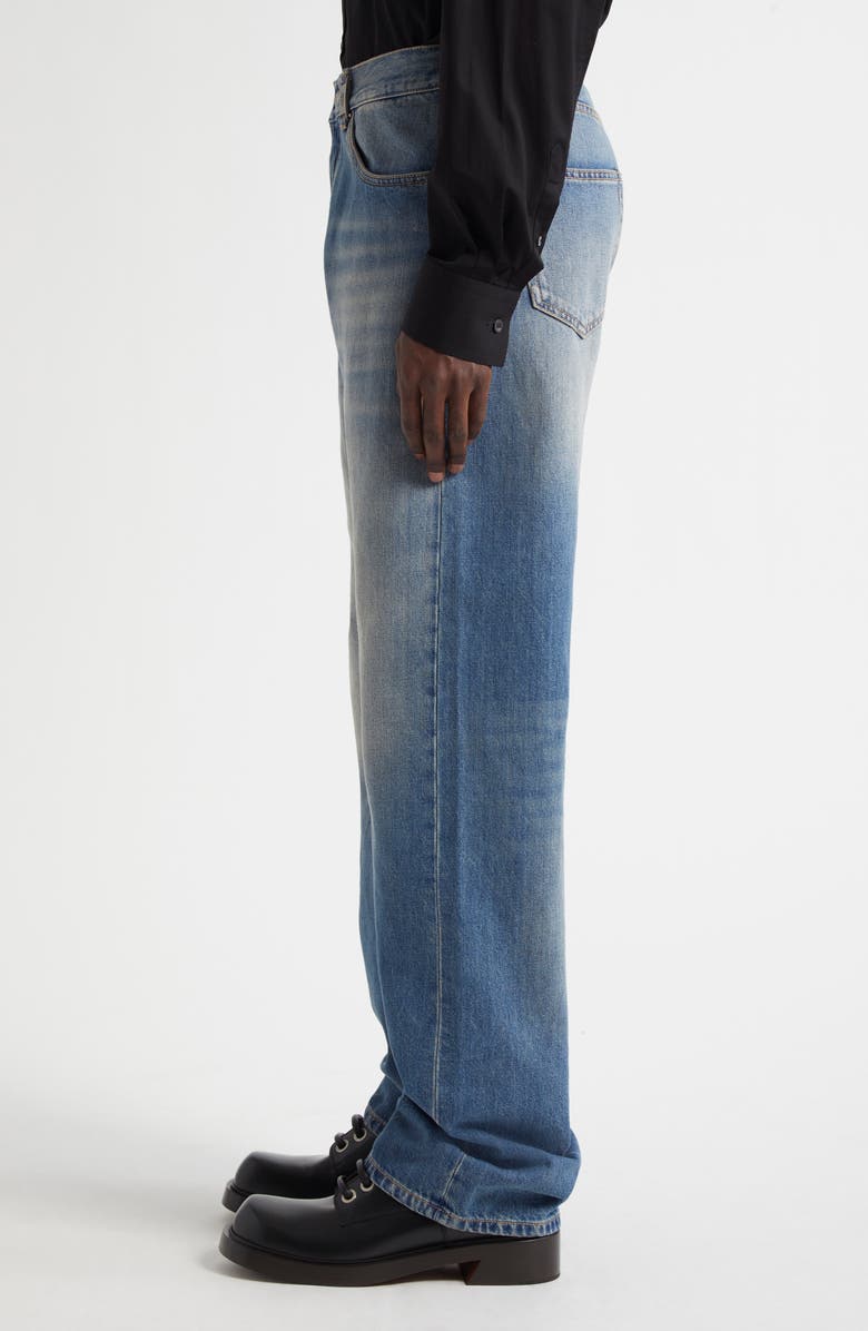 McQueen Skull Straight Leg Jeans, Alternate, color, Blue Washed