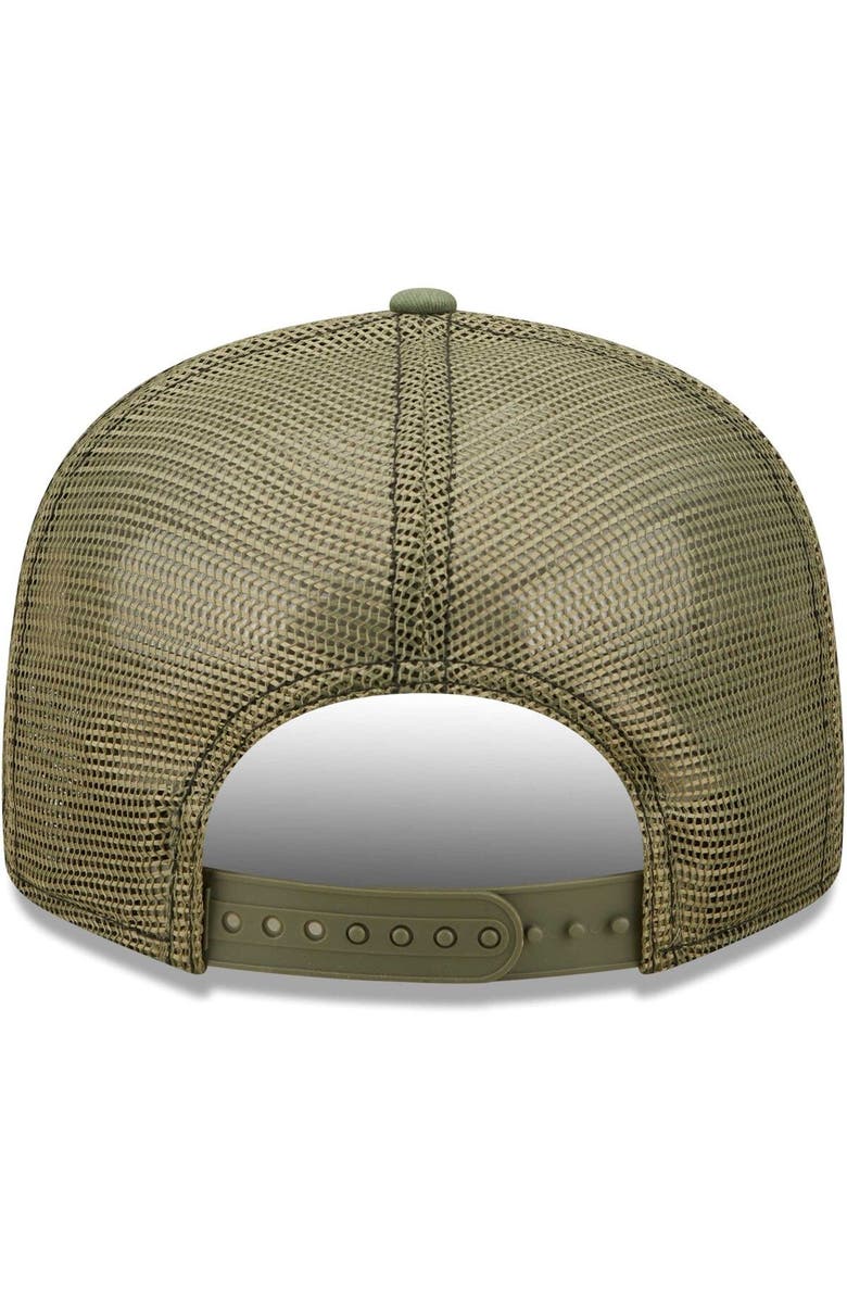 New Era Men's New Era Camo/Olive Baltimore Ravens Trucker 9FIFTY Snapback Hat, Alternate, color, 