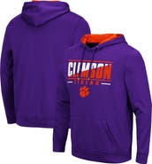 COLOSSEUM Men's Colosseum Purple Clemson Tigers Slash Stack 2.0 Pullover Hoodie