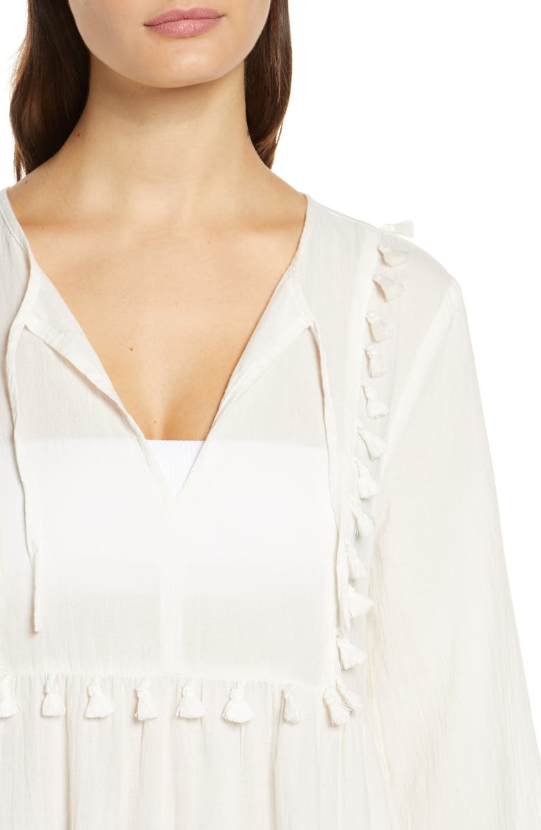 Madewell Tiered Cover-Up Caftan Dress, Alternate, color, 