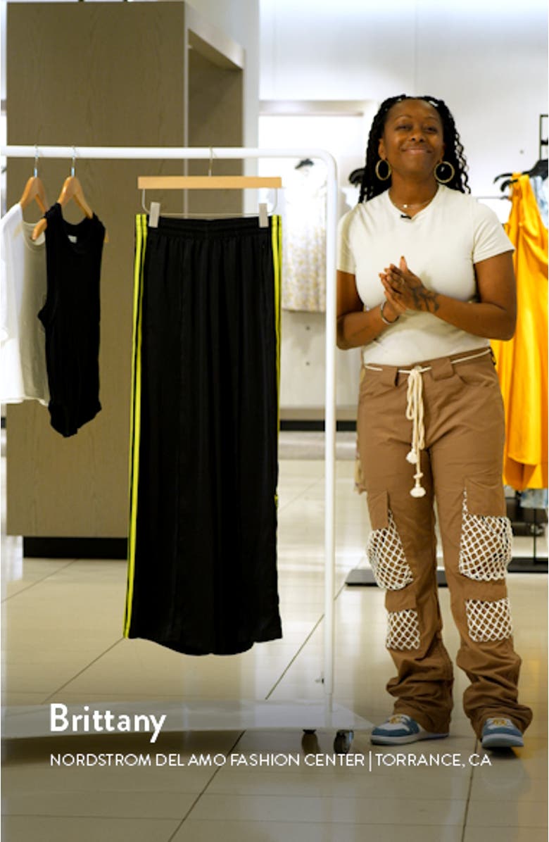 Adibreak Wide Leg Satin Track Pants, sales video thumbnail