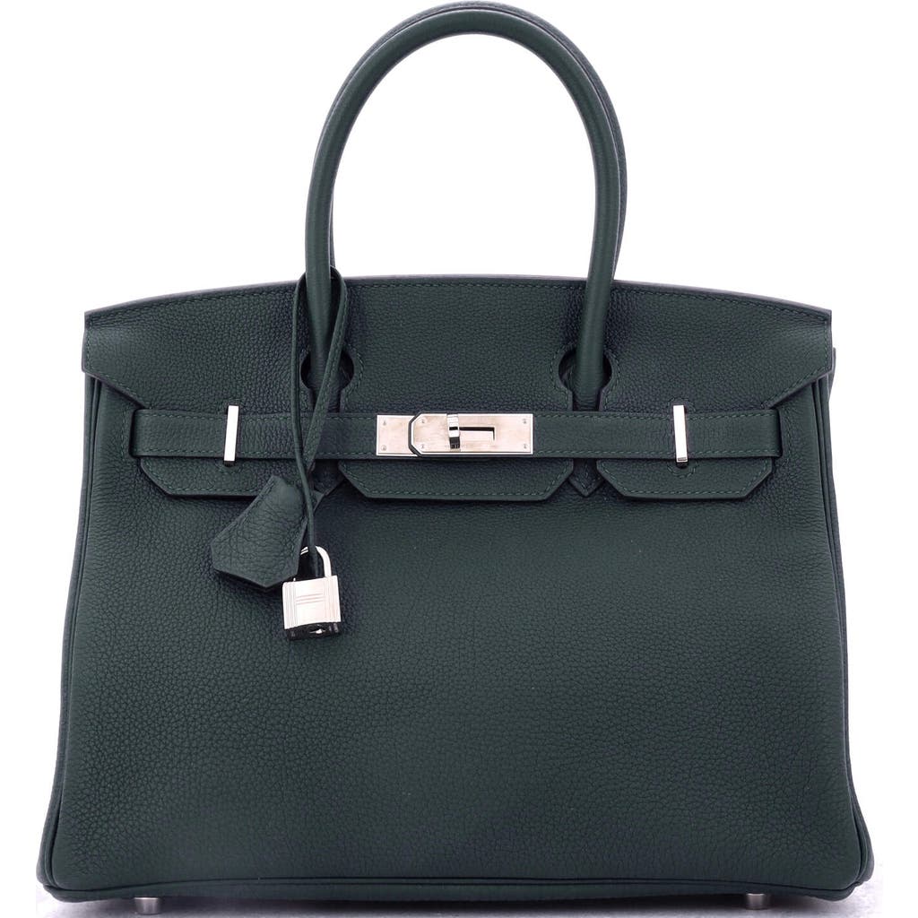 Pre-owned Hermes Hermes Birkin Handbag Green Togo With Palladium Hardware 30