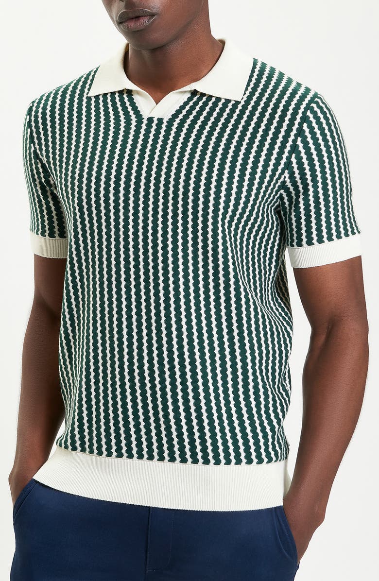 Ben Sherman Vertical Wave Johnny Collar Polo, Main, color, 