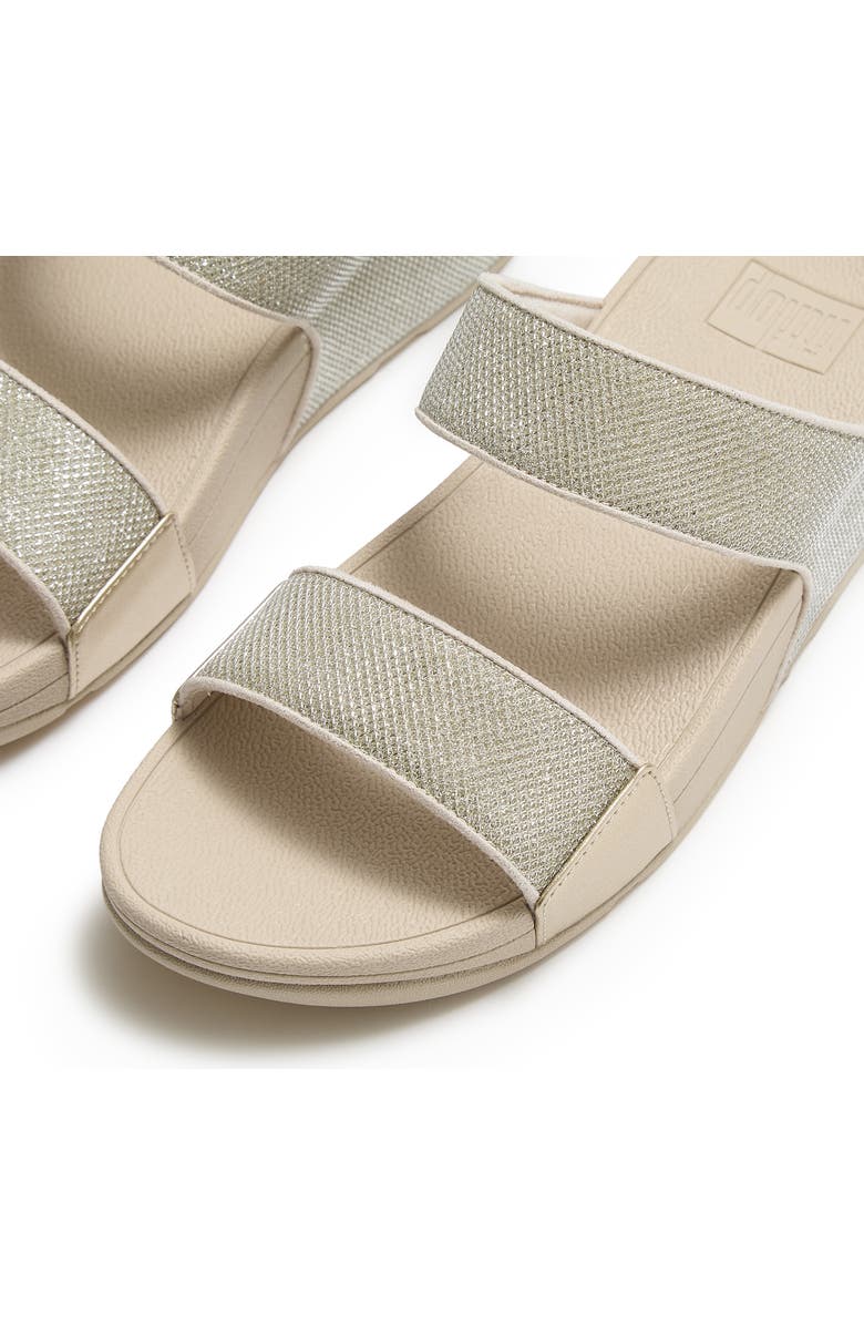 FitFlop Lulu ShimmerGlitz Slide Sandal, Alternate, color, Platino