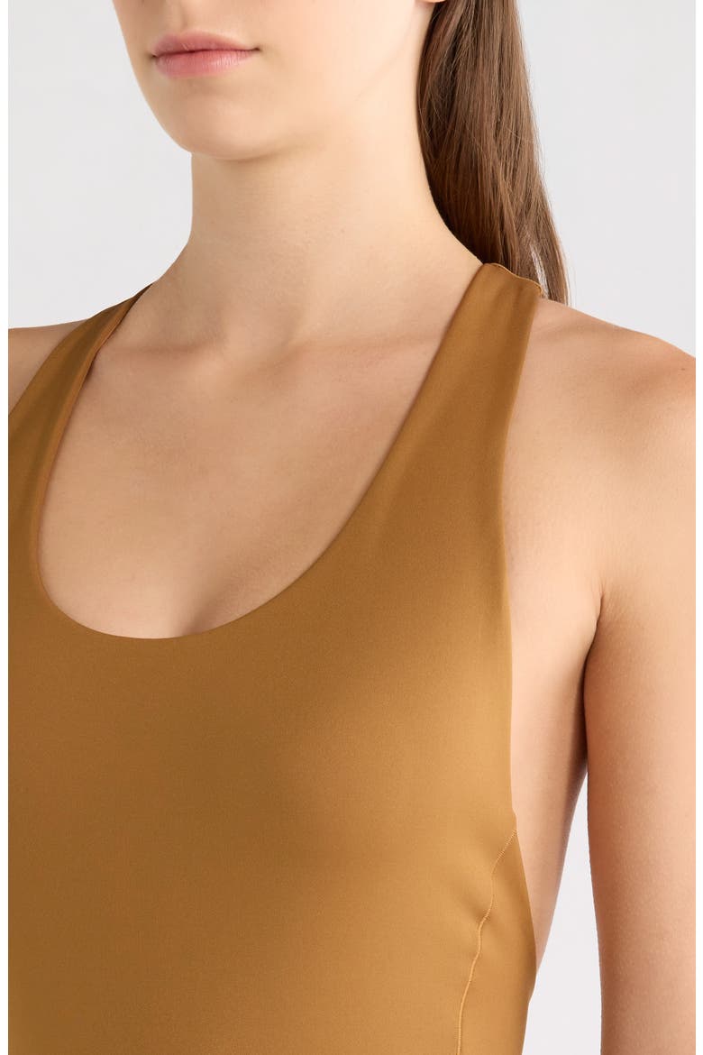Fast Track Racerback One-Piece Swimsuit, Alternate, color, TAN LINES BROWN