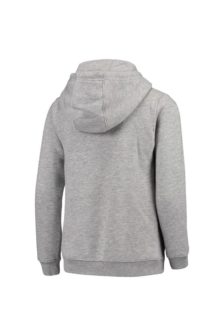 Youth Heathered Gray North Carolina Tar Heels Big Bevel Pullover Hoodie, Alternate, color, Heather Gray