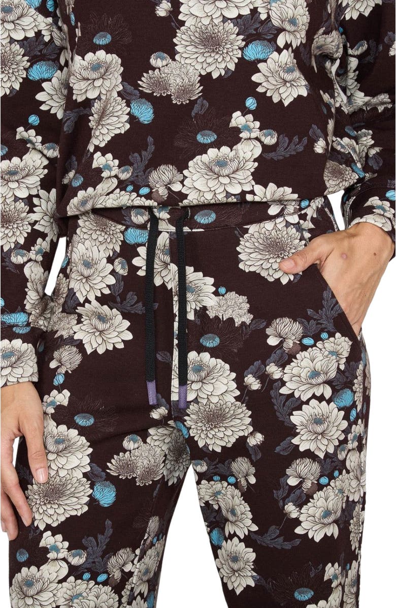 Lords of Harlech Paige Wide Leg Brushed Knit Pant, Alternate, color, Serious Floral Black