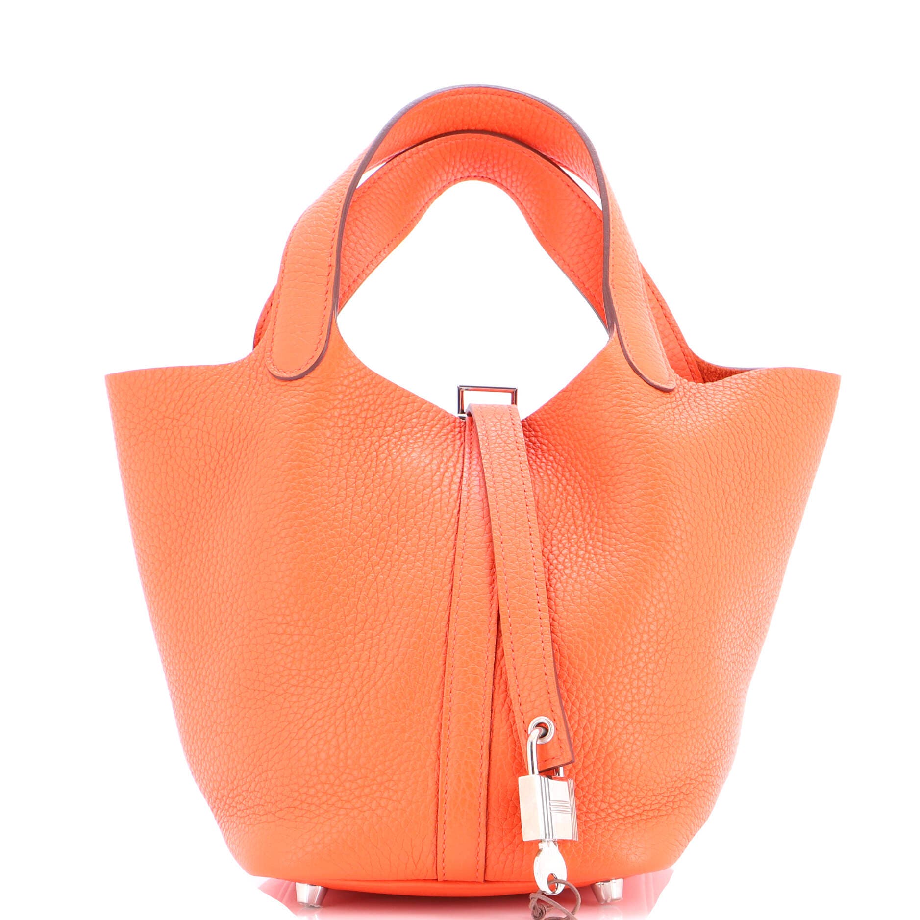 Pre-Owned Hermes Picotin Lock Bag Clemence PM, Main, color, Orange Poppy
