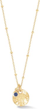 Dower & Hall Hammered Disc & Blue Sapphire Array Necklace