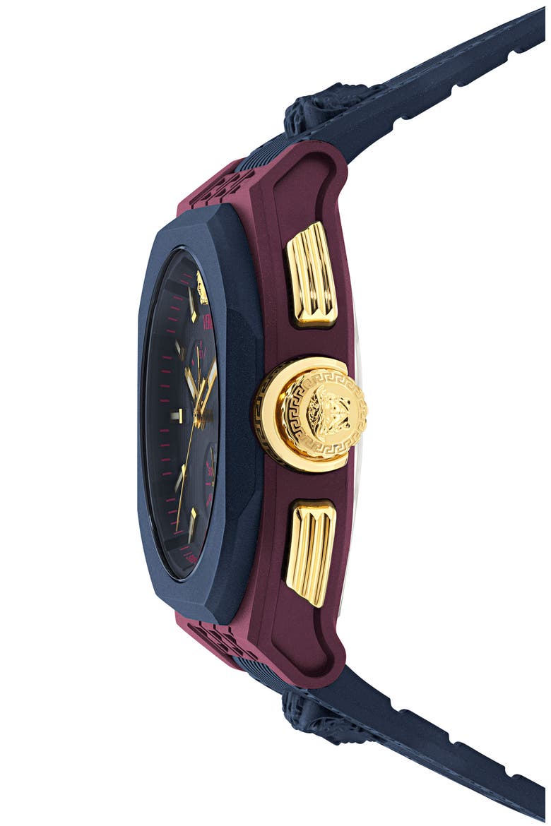 V-Legend Chronograph Ceramic Strap Watch, 44mm, Alternate, color, BURGUNDY/ NAVY
