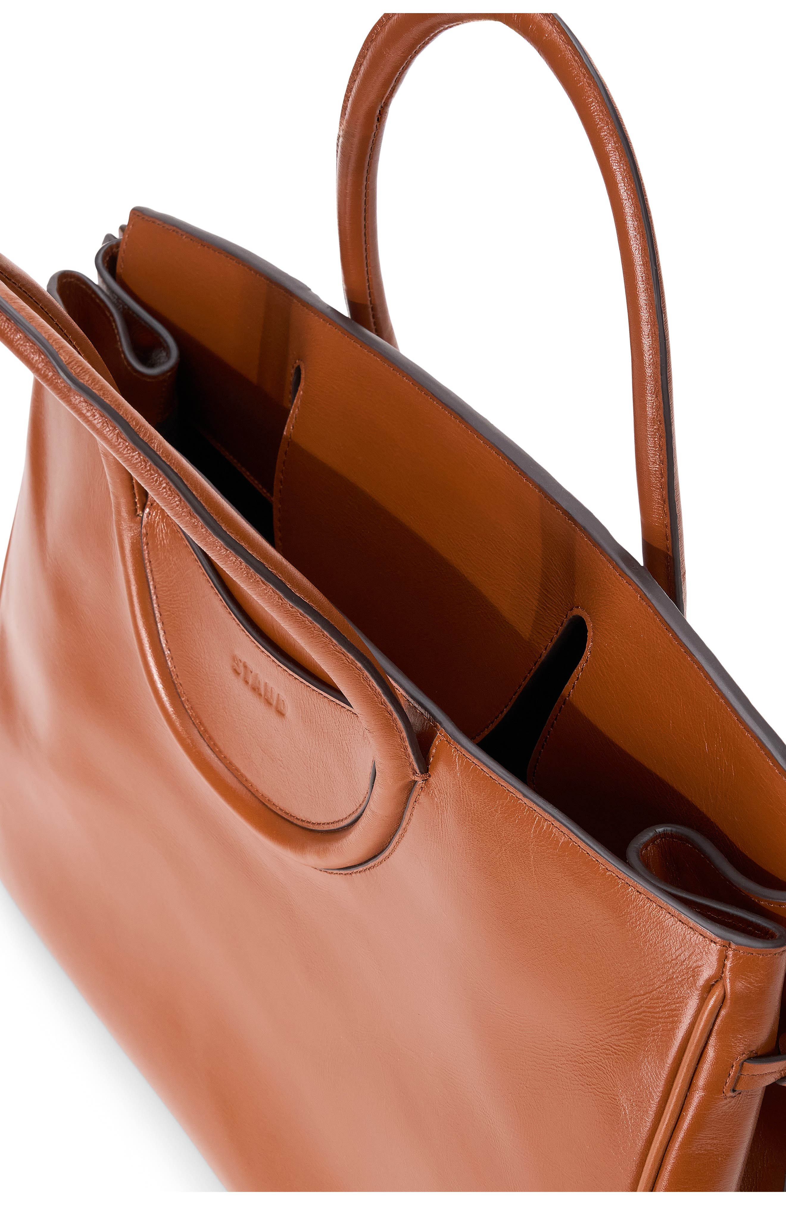 STAUD Maude Leather Carryall Bag, Alternate, color, Tabacco