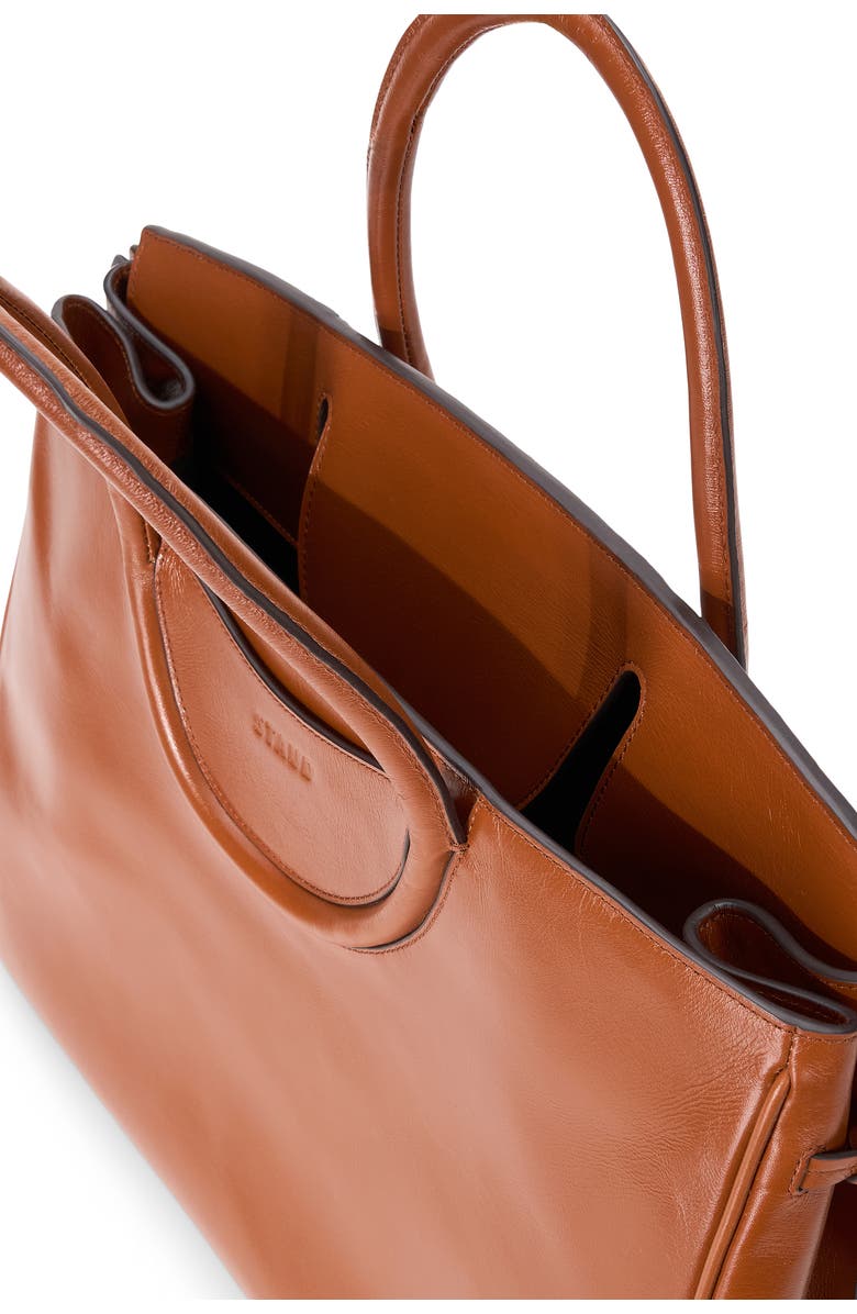 STAUD Maude Leather Carryall Bag, Alternate, color, Tabacco
