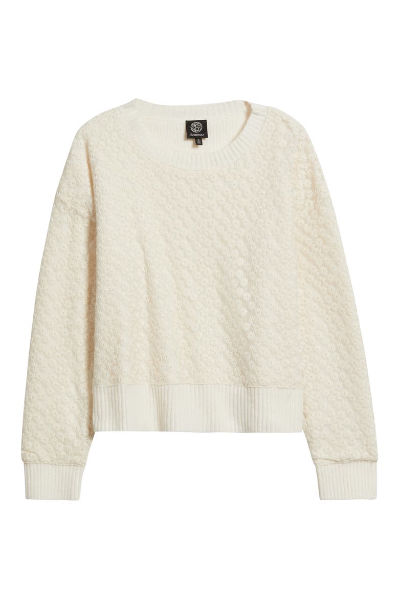 Floral Embroidered Crewneck Sweater, Alternate, color, IVORY