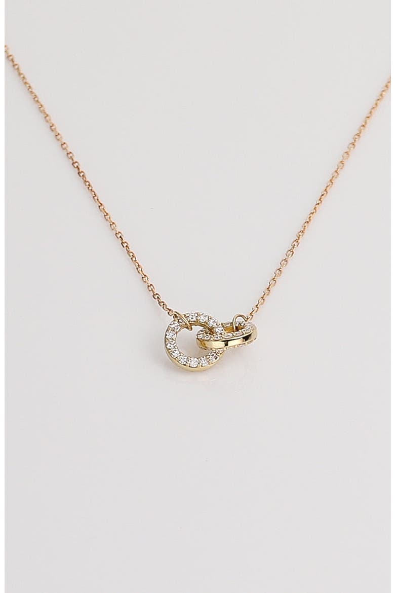 Double Lab Grown Sapphire Connection Necklace, Alternate, color, Yellow Gold Vermeil