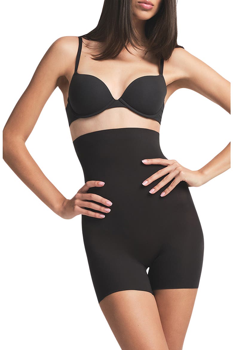 Everyday Sculpt Mid Thigh Shorts, Main, color, ONYX