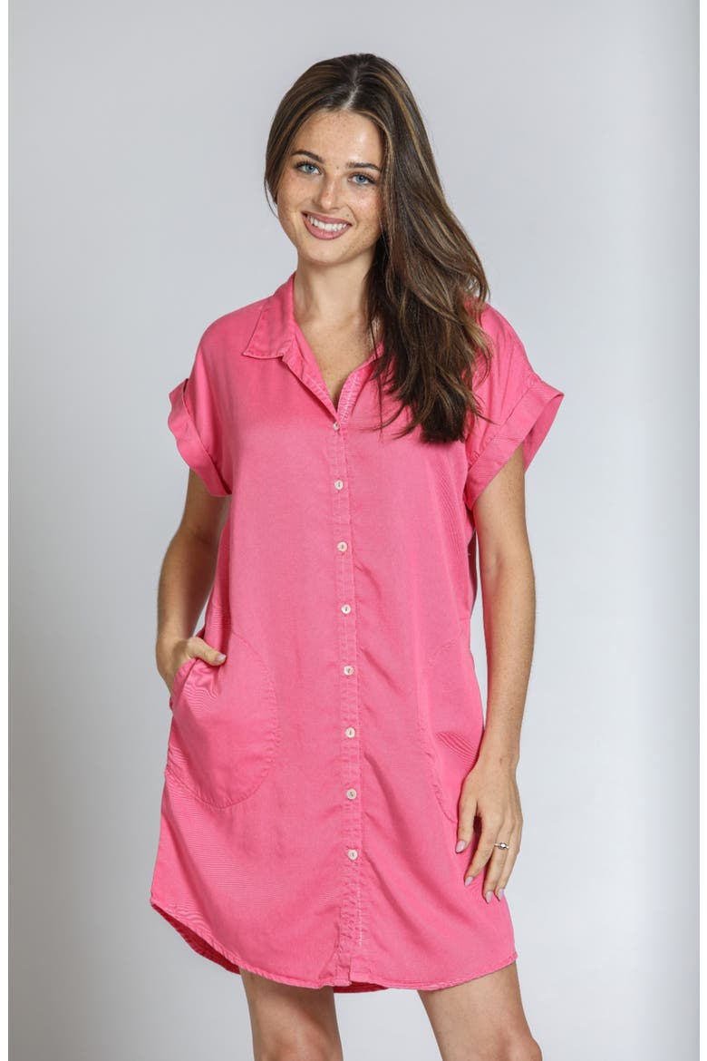 Scoop Pocket Shirtdress, Alternate, color, PINK