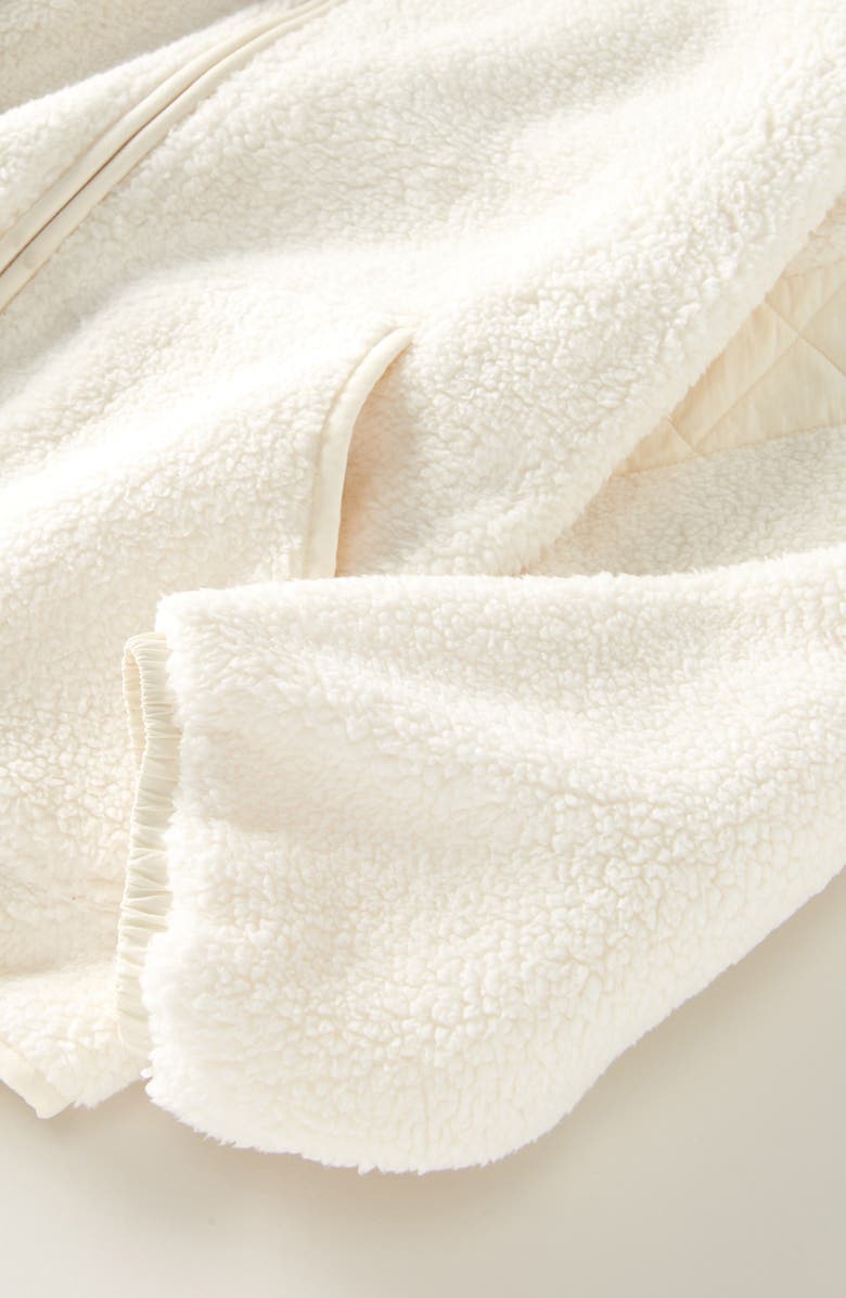 Zella Girl Kids' Faux Fur Zip-Up Hoodie, Alternate, color, Ivory Egret