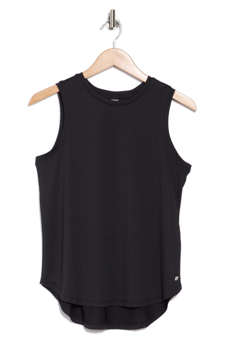Lily Performance High-Low Tank, Alternate, color, BLACK