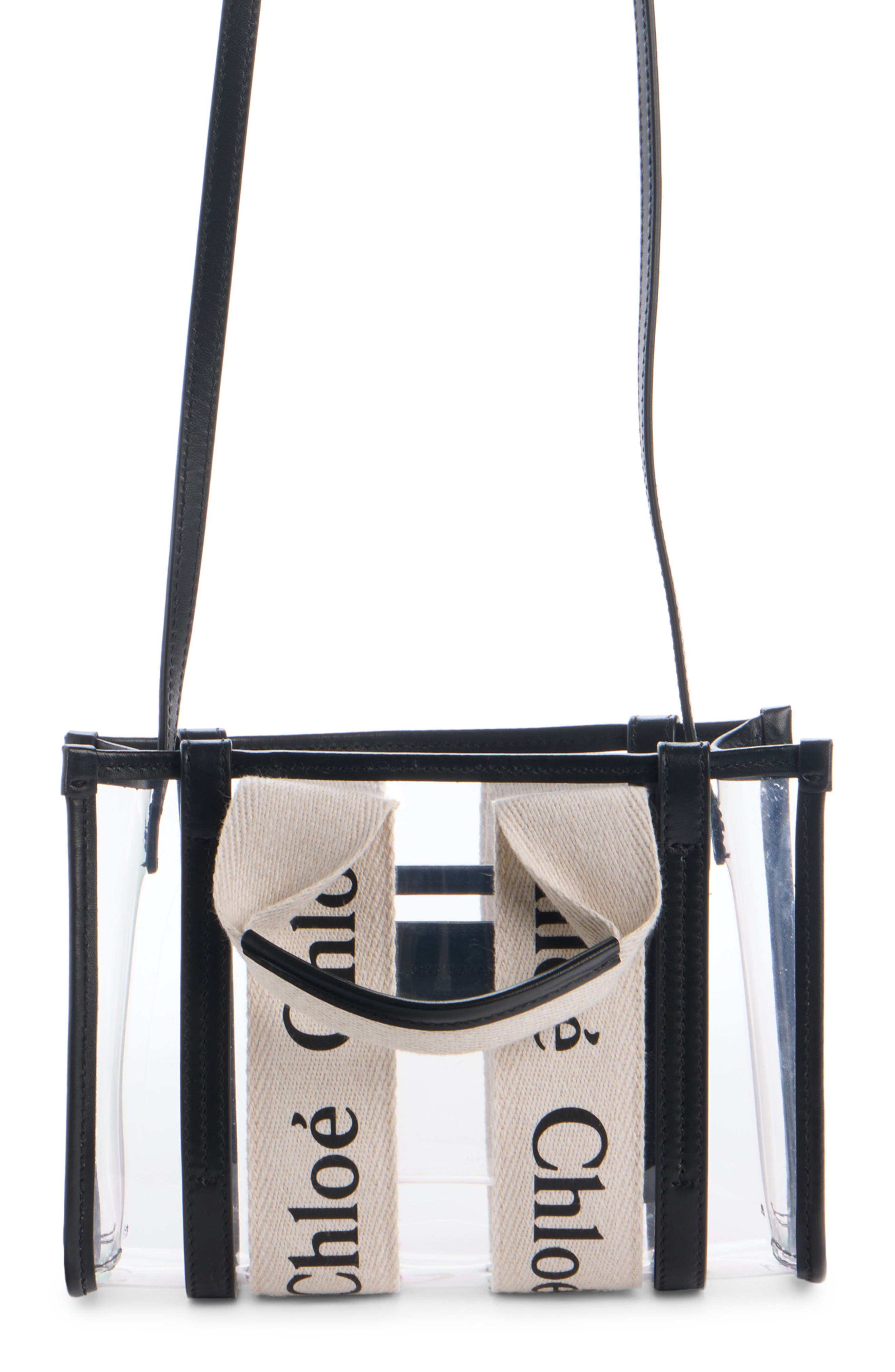 Chloé Mini Woody Jelly & Leather Tote Bag, Alternate, color, 