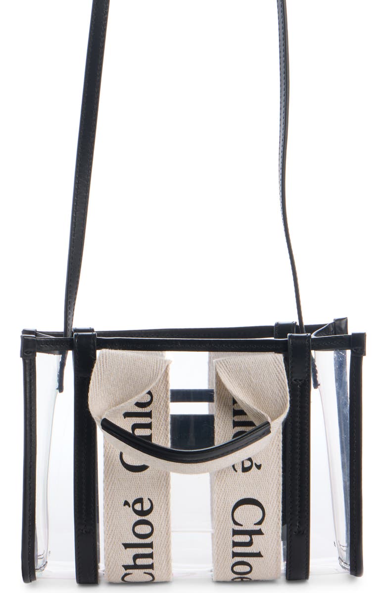 Chloé Mini Woody Jelly & Leather Tote Bag, Alternate, color,