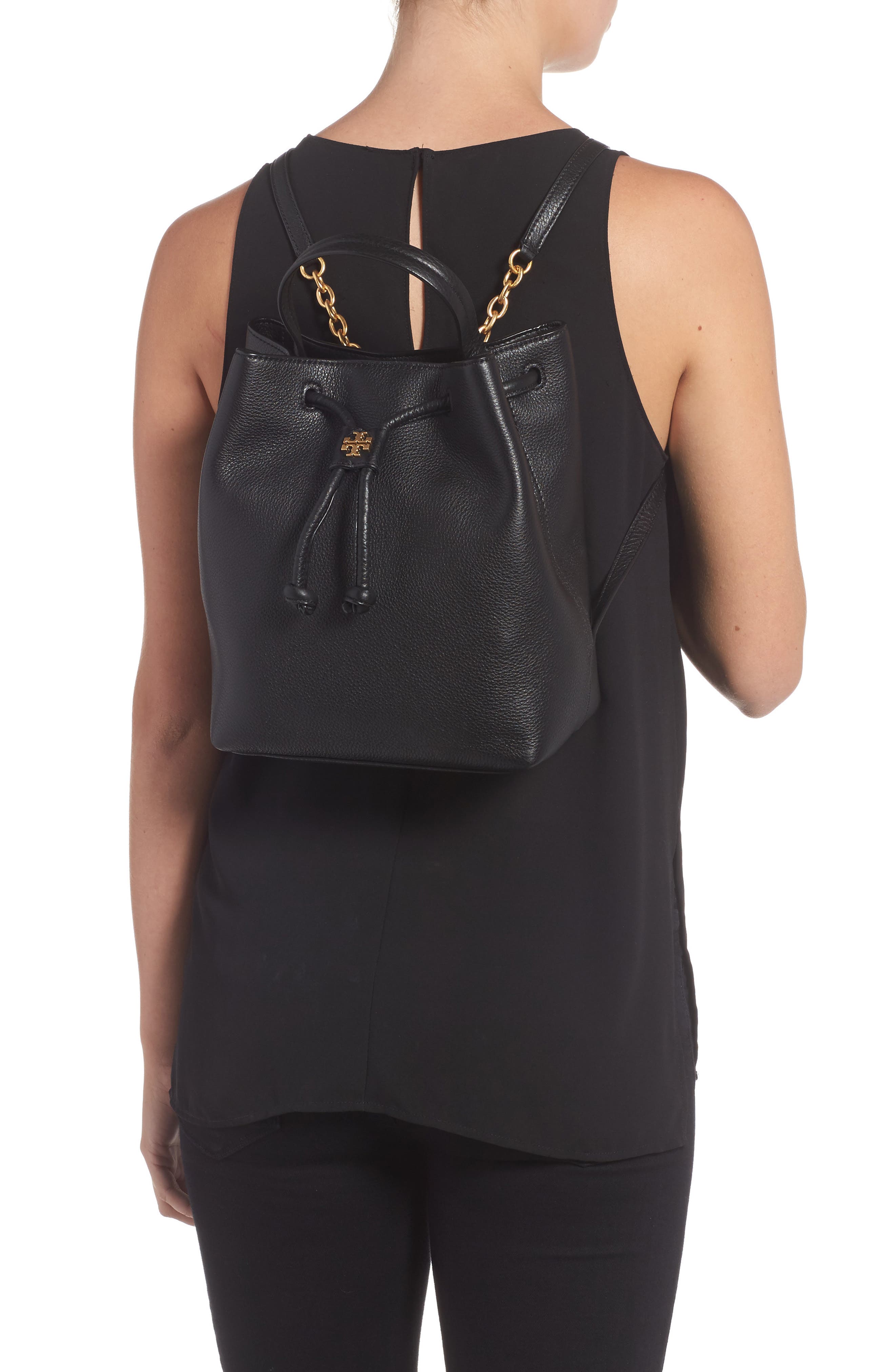 Tory Burch Georgia Leather Backpack, Alternate, color, 